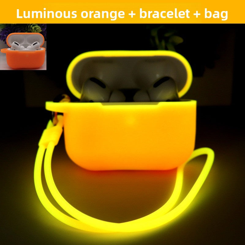 Luminous Silicone AirPods Case with Lanyard