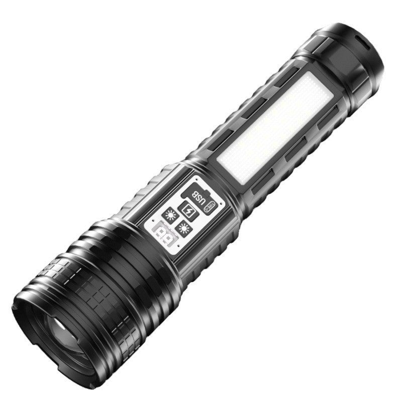 Magnetic Strong Flashlight Intelligent Digital Display White Laser Flashlight