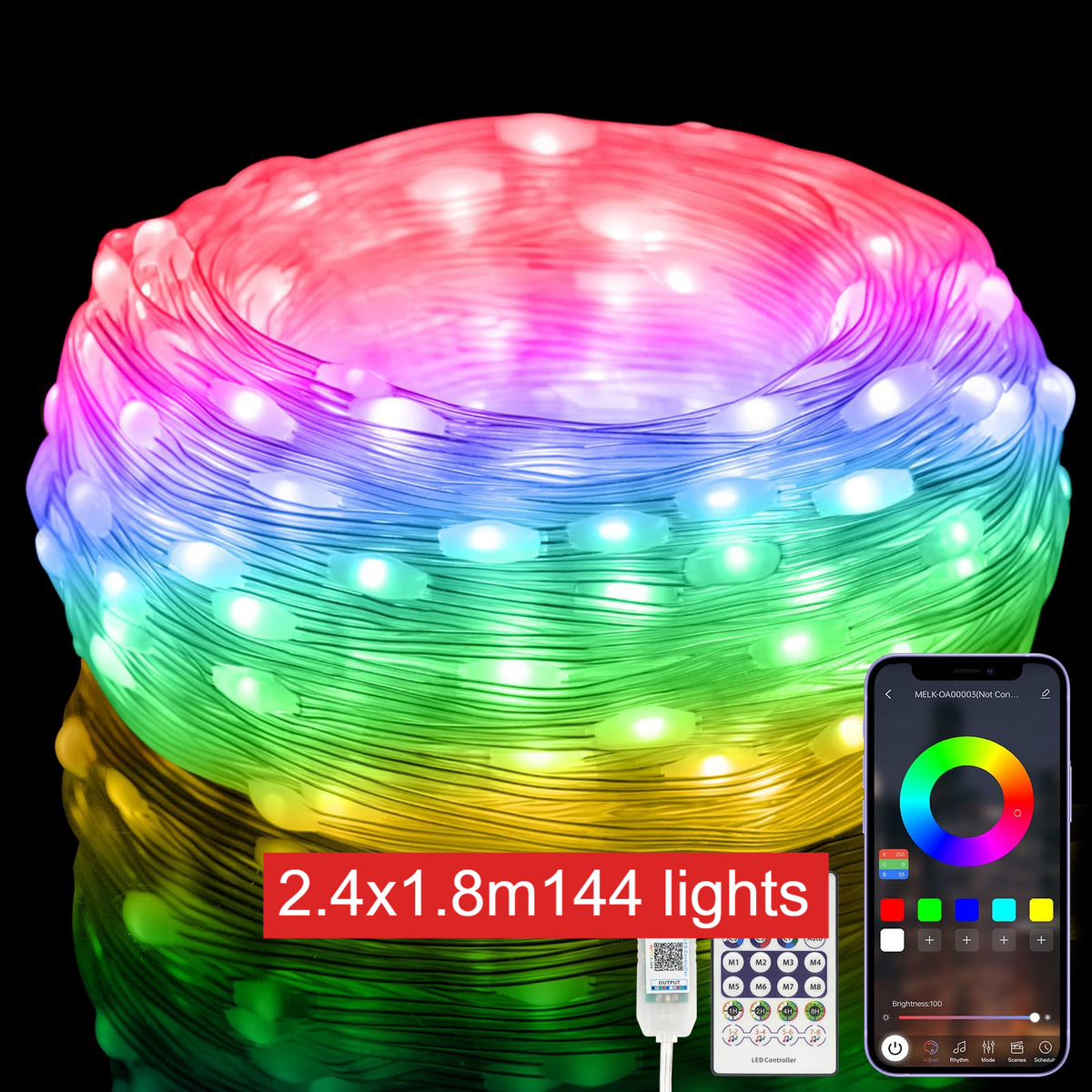 RGB Music Voice Control LED Curtain Lights