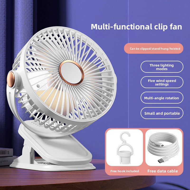 Clip-On Desktop Fan with USB Charging and Long Battery Life