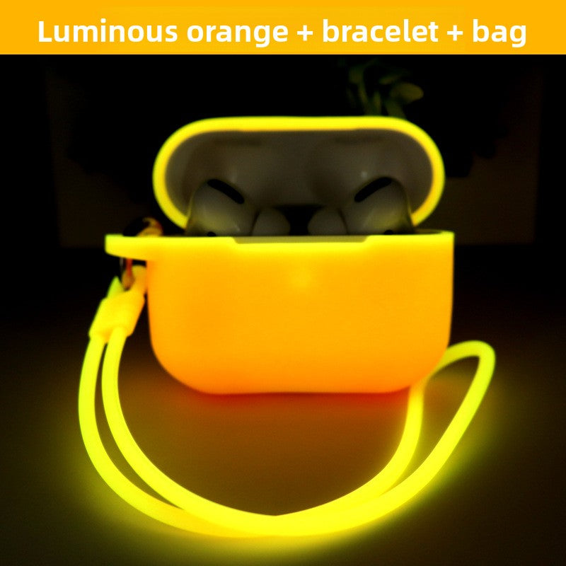 Luminous Silicone AirPods Case with Lanyard