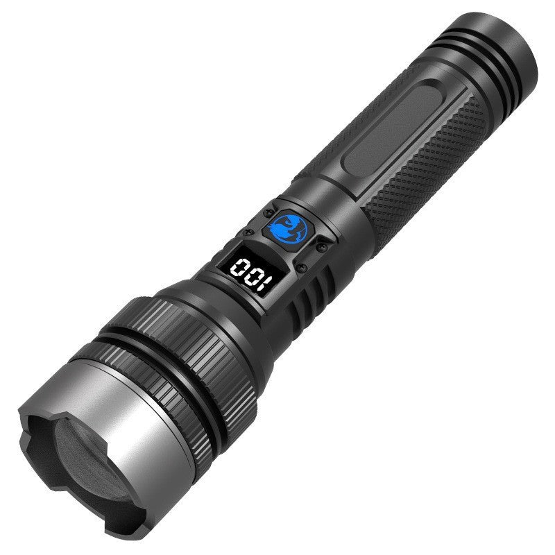 Magnetic Strong Flashlight Intelligent Digital Display White Laser Flashlight