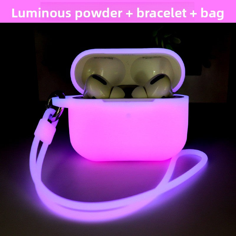 Luminous Silicone AirPods Case with Lanyard