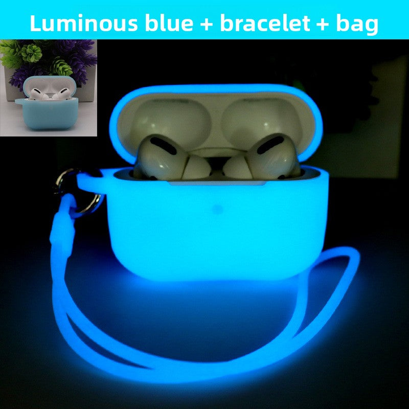Luminous Silicone AirPods Case with Lanyard