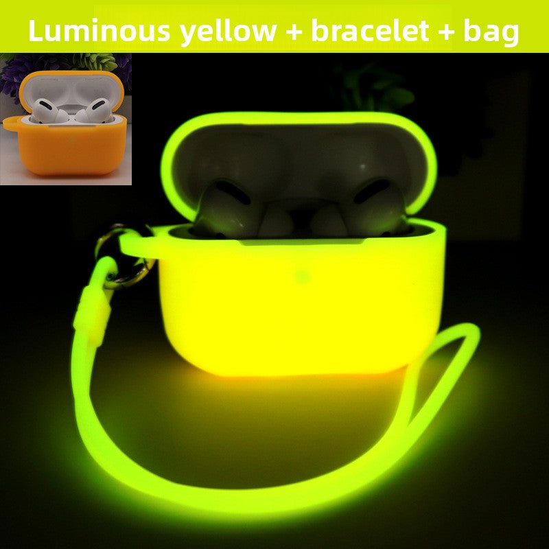 Luminous Silicone AirPods Case with Lanyard