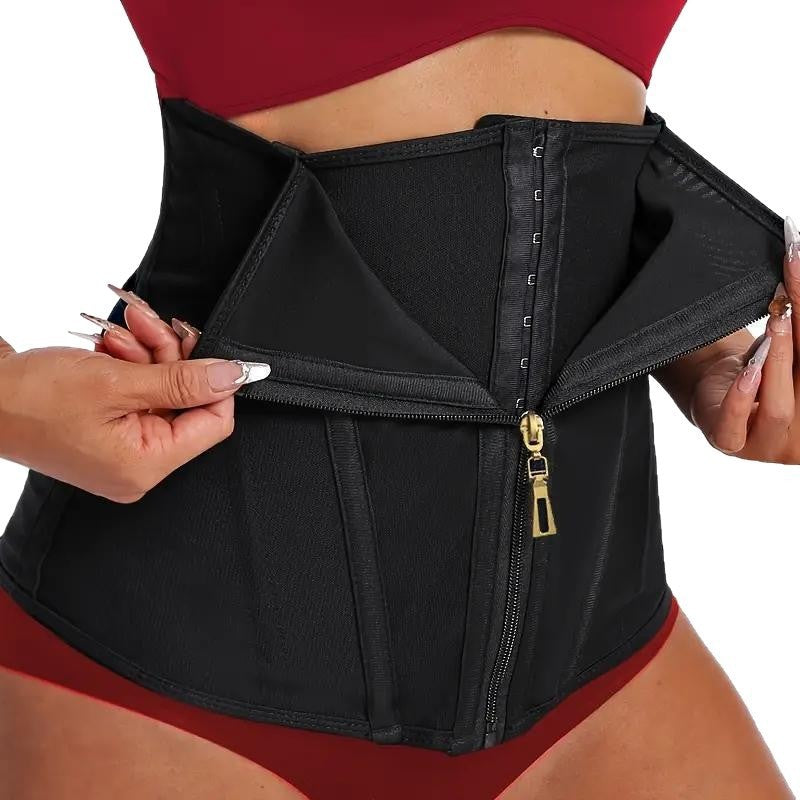 9-Bone Zipper Body Shaper Neoprene Waist Trainer Belt
