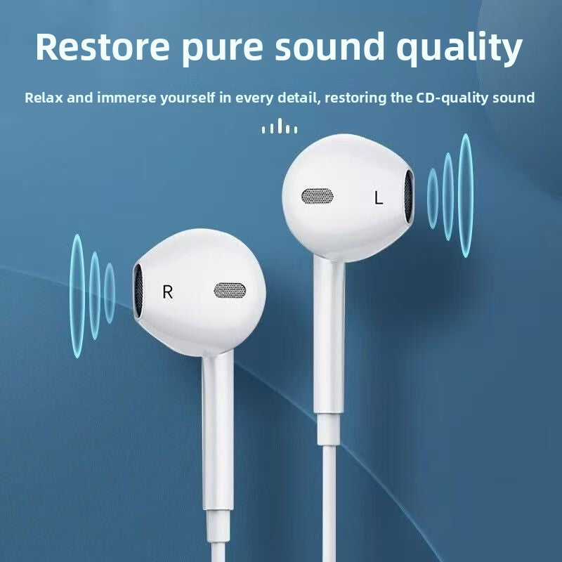 Universal Wired In-Ear Headset with Microphone and Remote for Type-C Apple 3.5mm Audio Devices