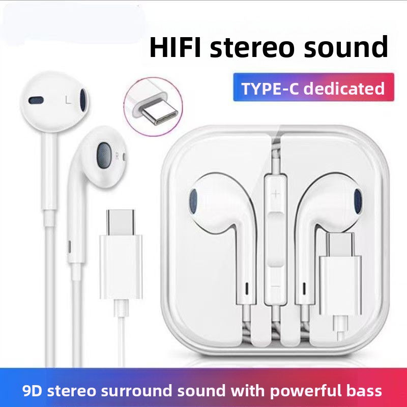 Universal Wired In-Ear Headset with Microphone and Remote for Type-C Apple 3.5mm Audio Devices