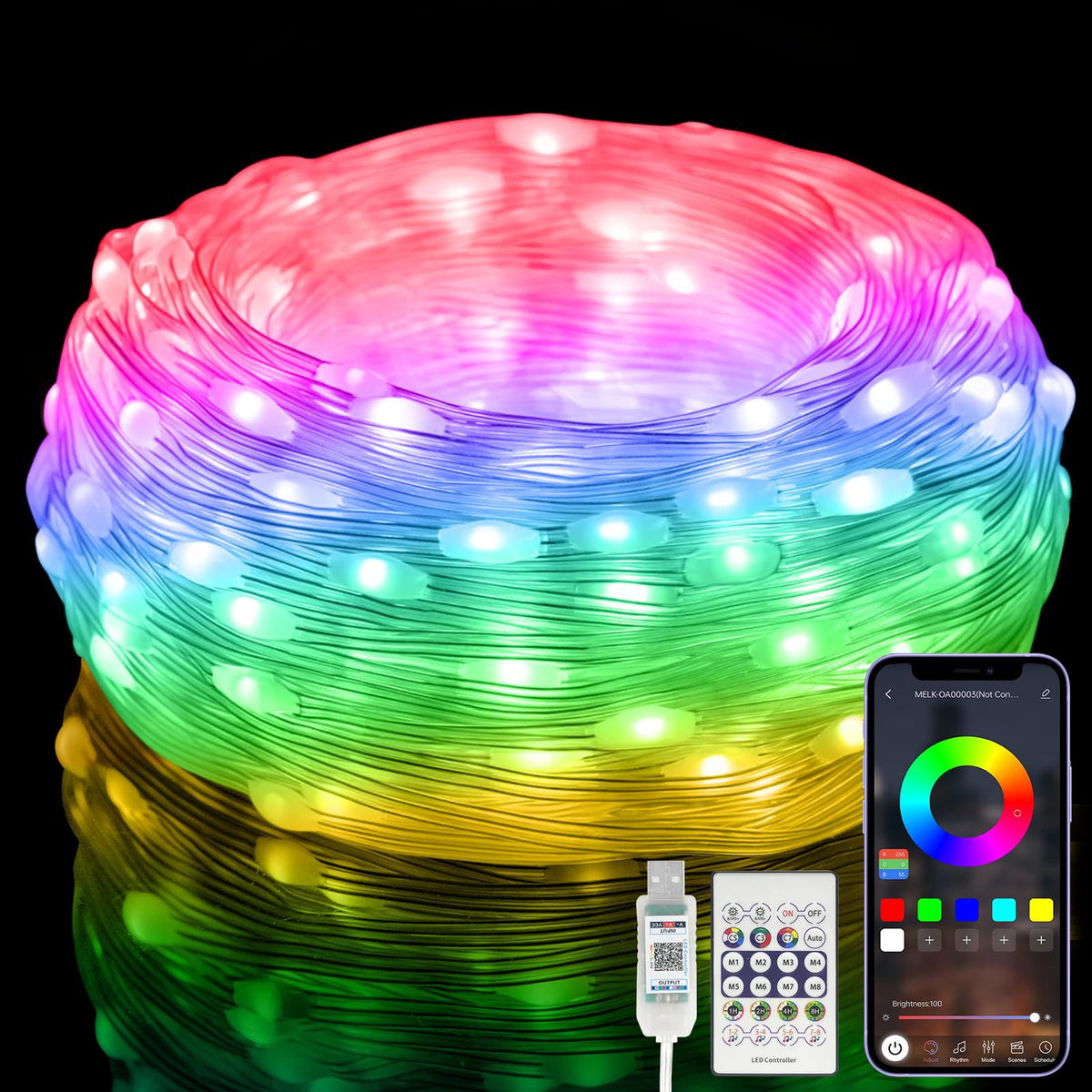RGB Music Voice Control LED Curtain Lights