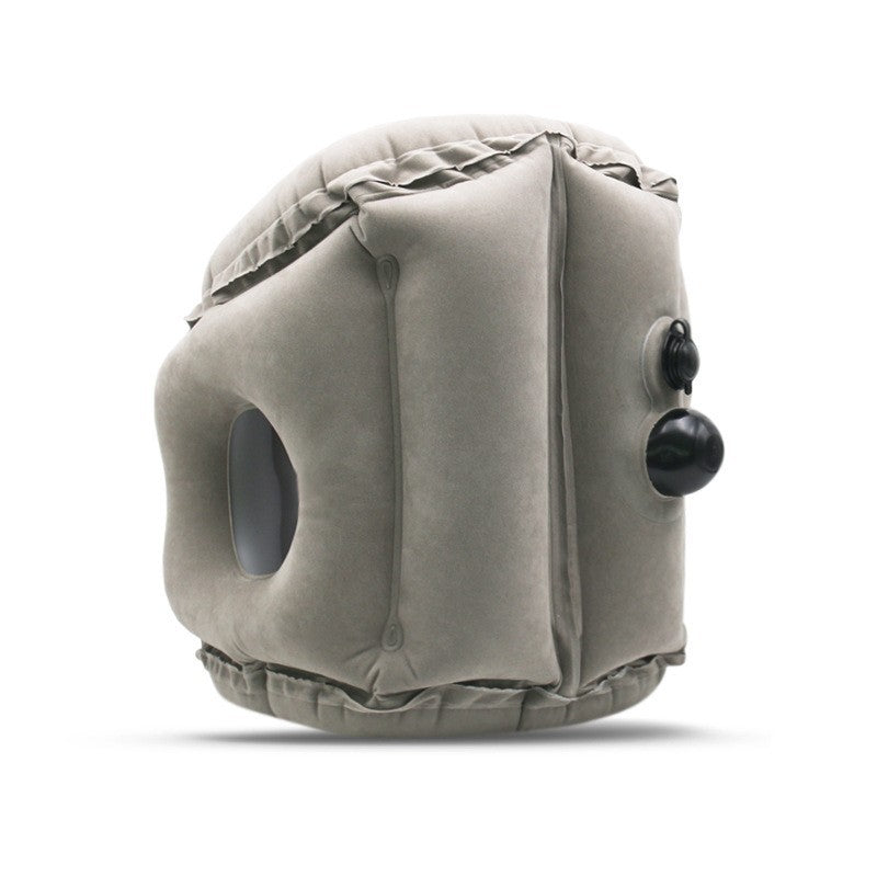 Portable Flocking Inflatable Nap Pillow for Office Travel Rest