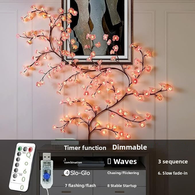 Remote Control LED Cherry Blossom Wall Light with 8 Lighting Modes