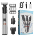Magnetic 3-in-1 Electric Shaver Set with Nose Trimmer, Waterproof USB Rechargeable Rotary Razor