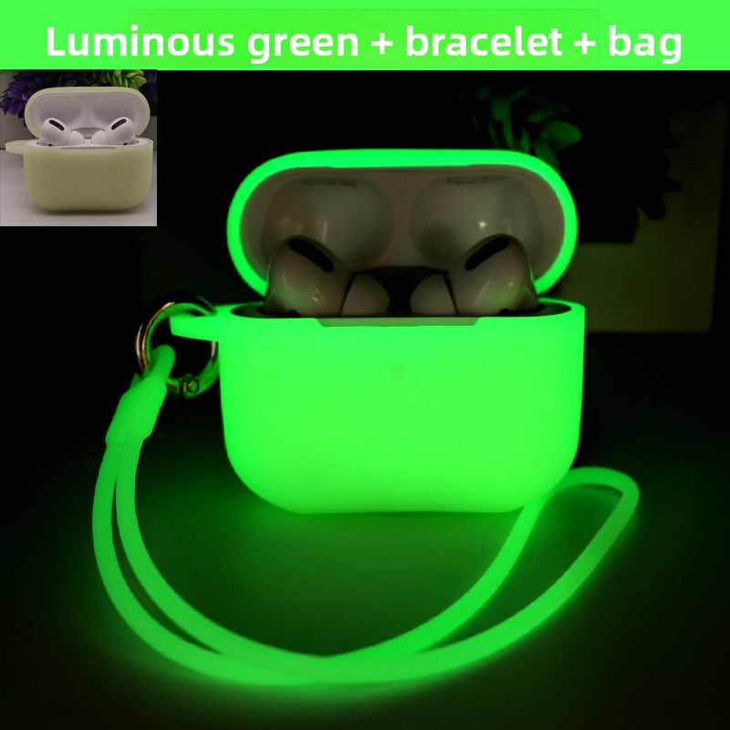 Luminous Silicone AirPods Case with Lanyard
