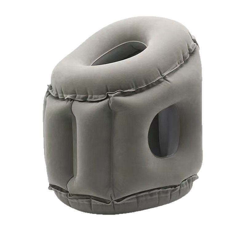 Portable Flocking Inflatable Nap Pillow for Office Travel Rest