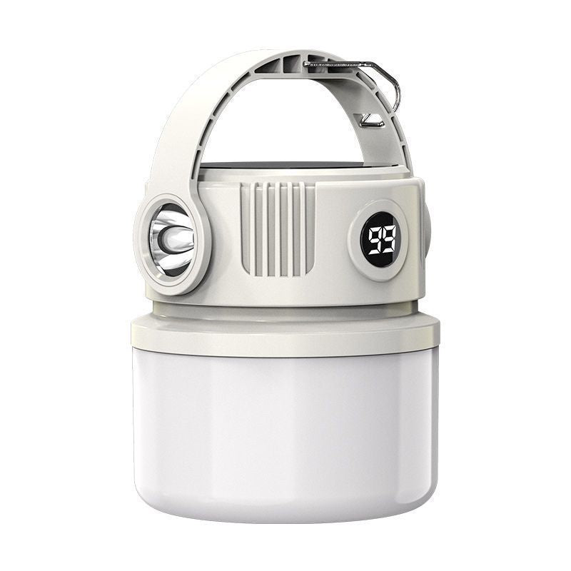 Rechargeable Solar LED Camping Lantern with Digital Display and Power Bank