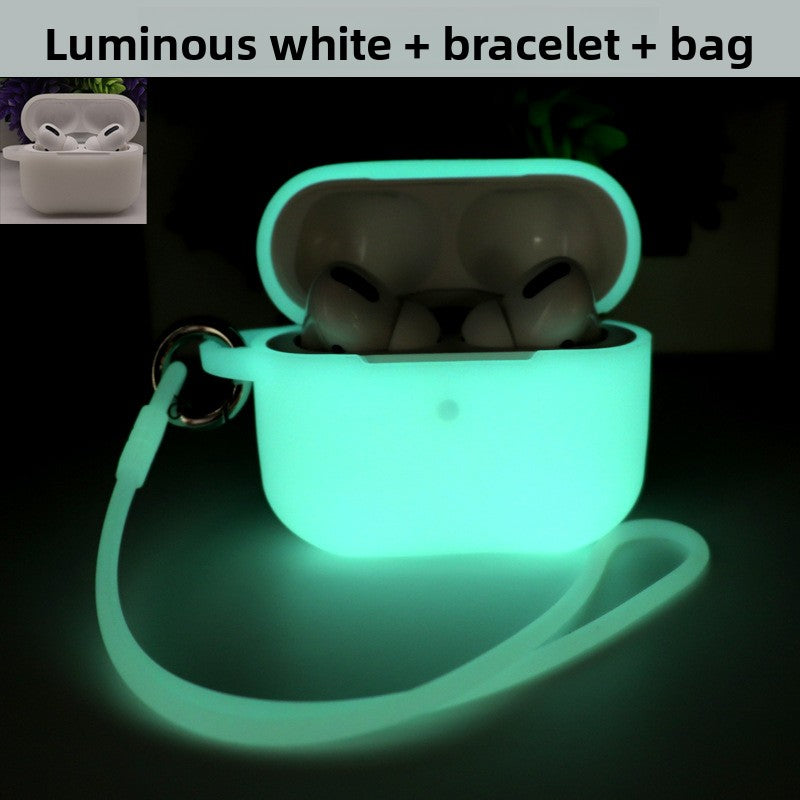 Luminous Silicone AirPods Case with Lanyard
