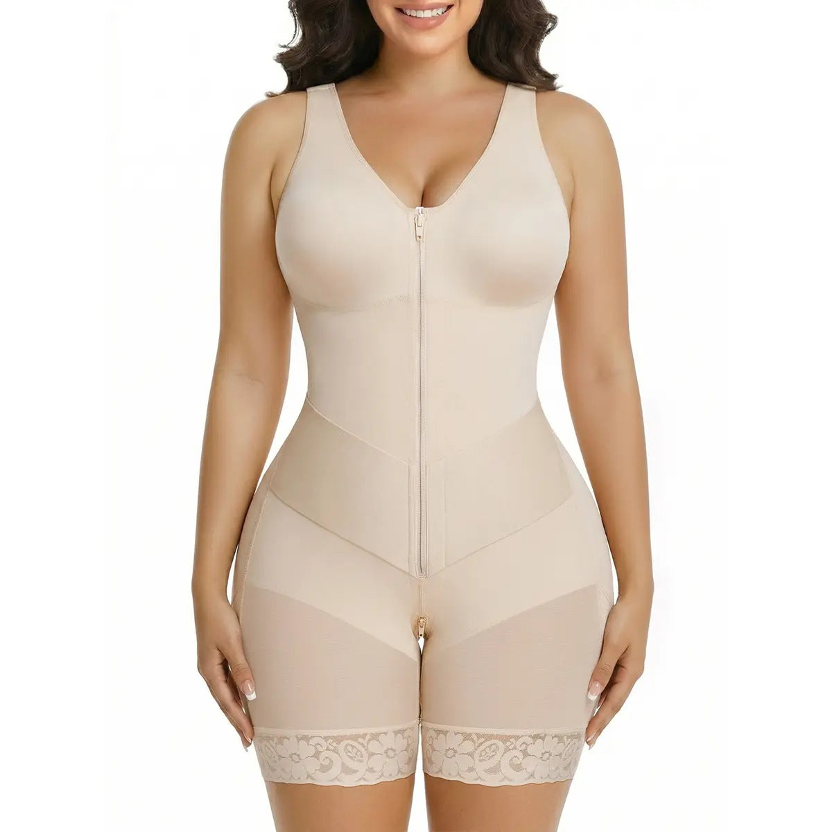 Women's Zipper Shapewear Tummy Control Full Body Shaper Bodysuit