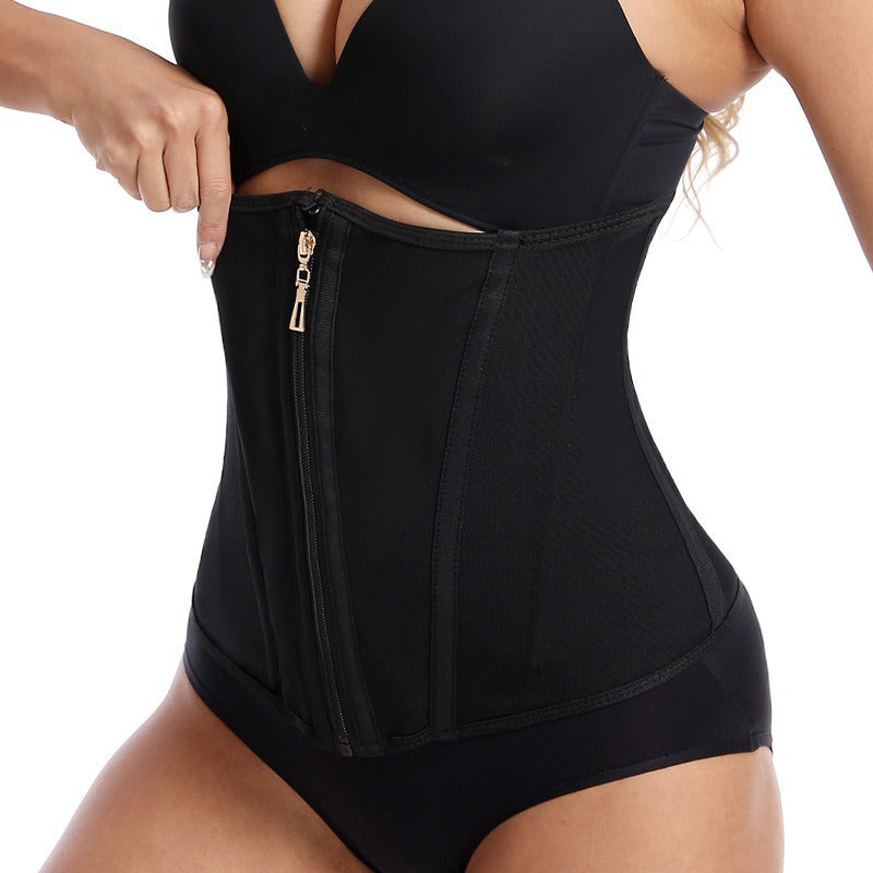 9-Bone Zipper Body Shaper Neoprene Waist Trainer Belt