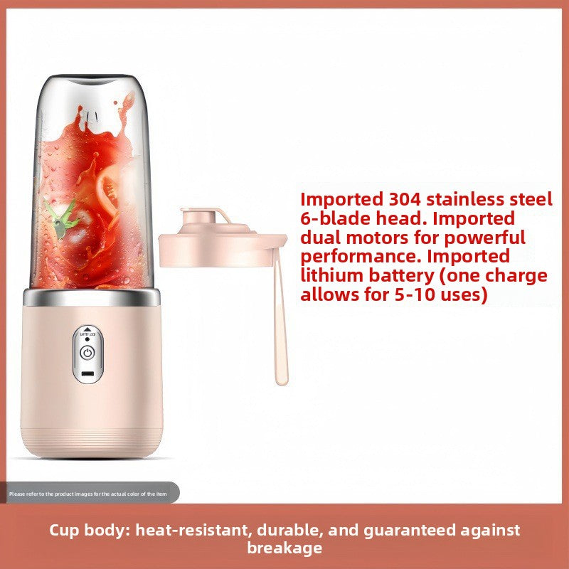 Portable Wireless Six-Blade Rechargeable Mini Juicer Cup for Travel