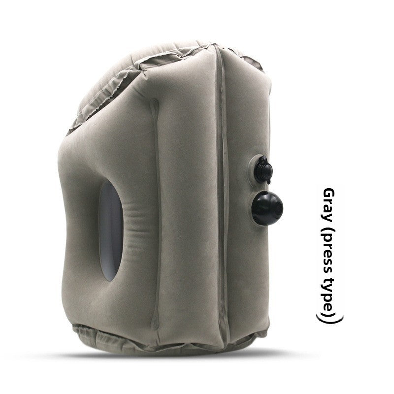 Portable Flocking Inflatable Nap Pillow for Office Travel Rest
