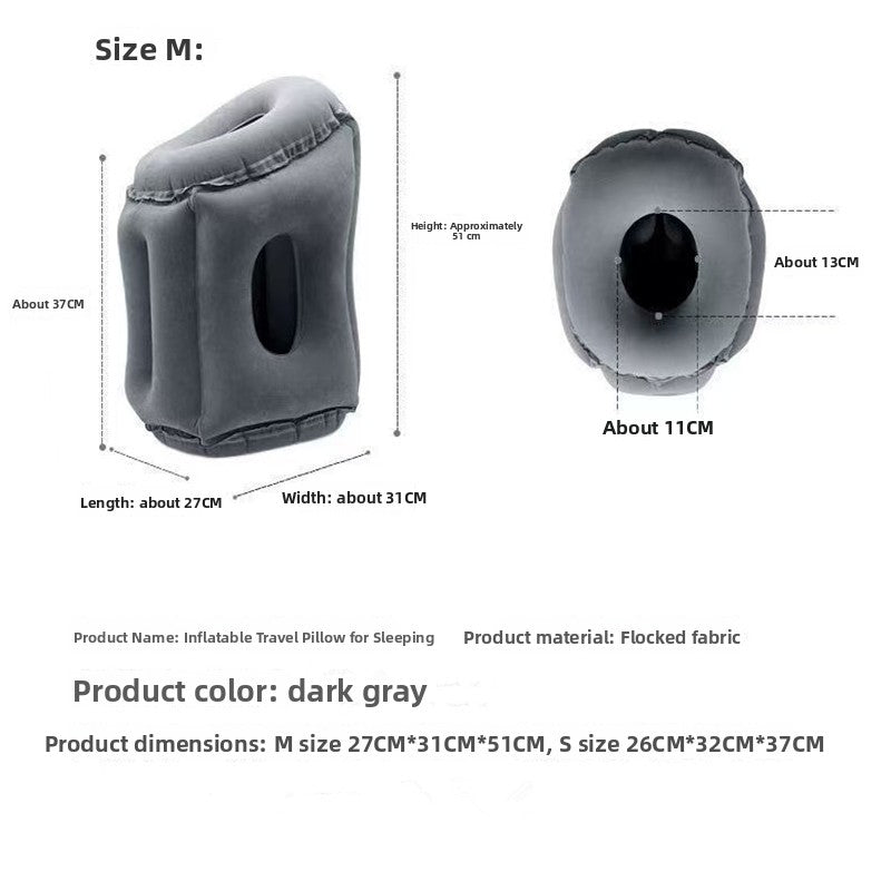 Portable Flocking Inflatable Nap Pillow for Office Travel Rest