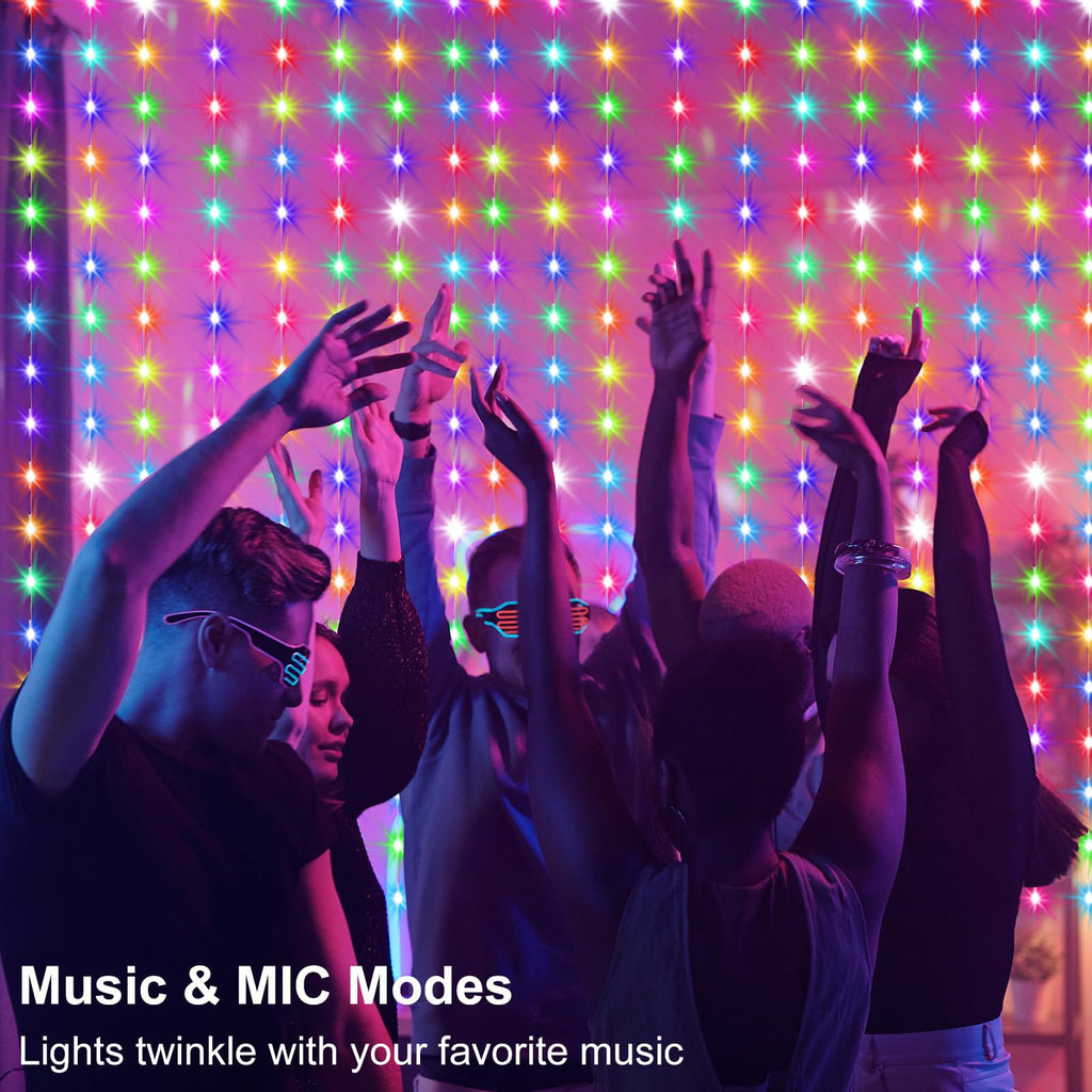 RGB Music Voice Control LED Curtain Lights