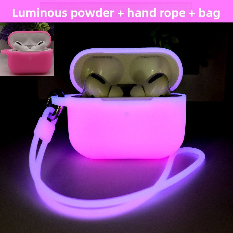 Luminous Silicone AirPods Case with Lanyard