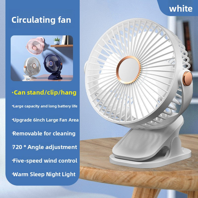 Clip-On Desktop Fan with USB Charging and Long Battery Life