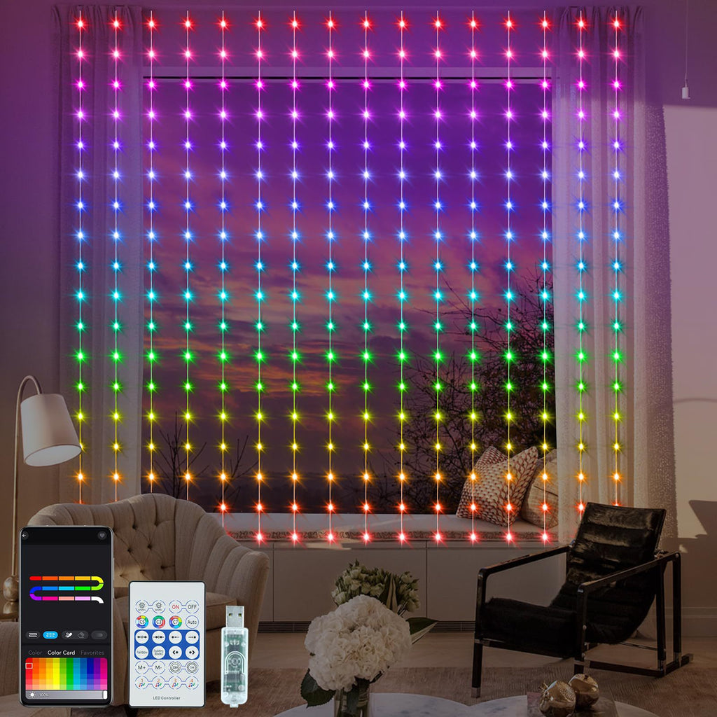 RGB Music Voice Control LED Curtain Lights