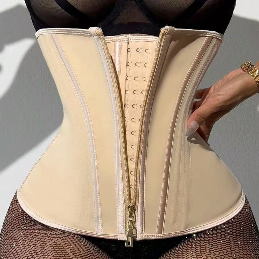 9-Bone Zipper Body Shaper Neoprene Waist Trainer Belt