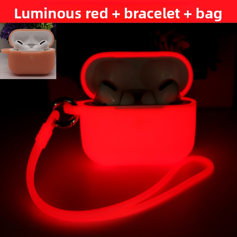 Luminous Silicone AirPods Case with Lanyard