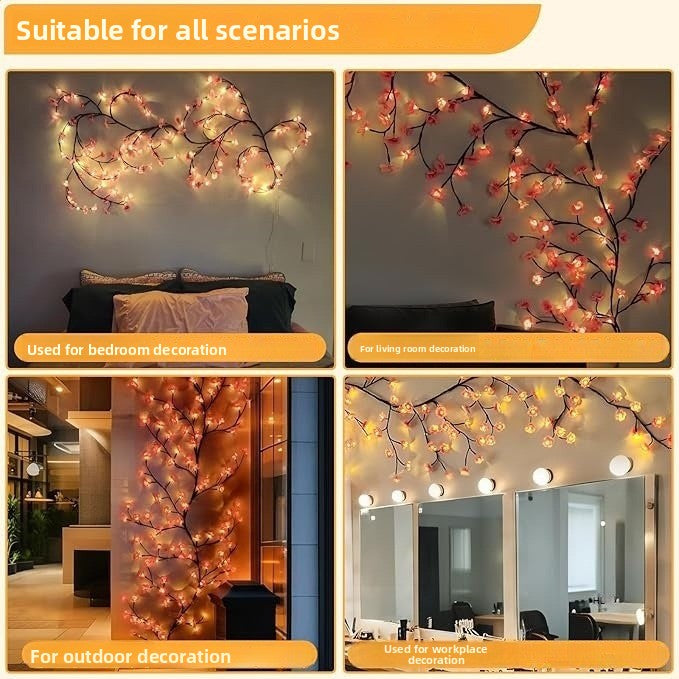 Remote Control LED Cherry Blossom Wall Light with 8 Lighting Modes