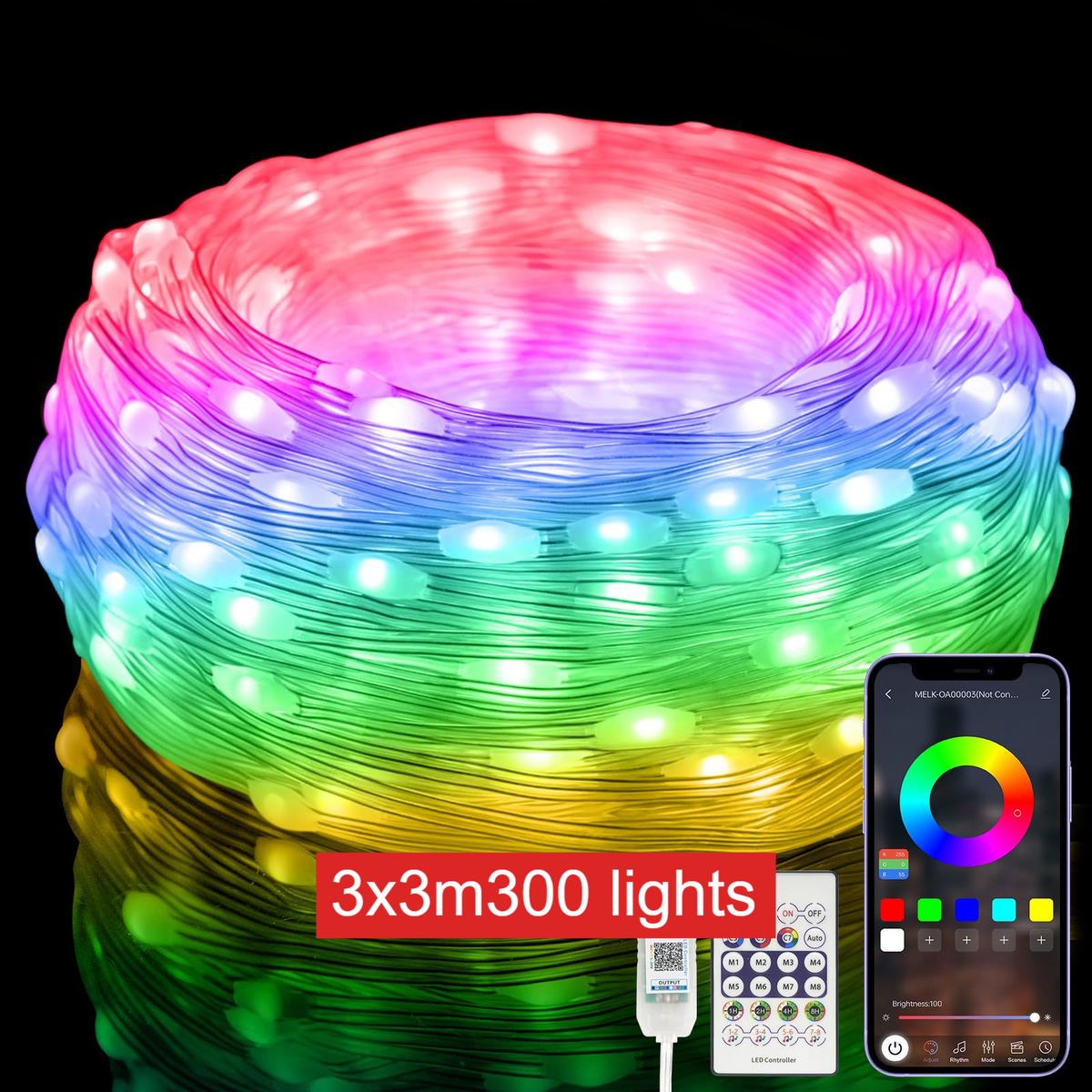 RGB Music Voice Control LED Curtain Lights