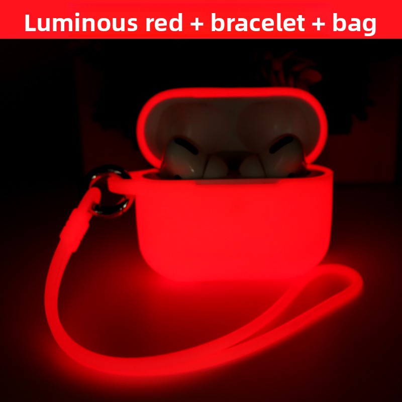 Luminous Silicone AirPods Case with Lanyard