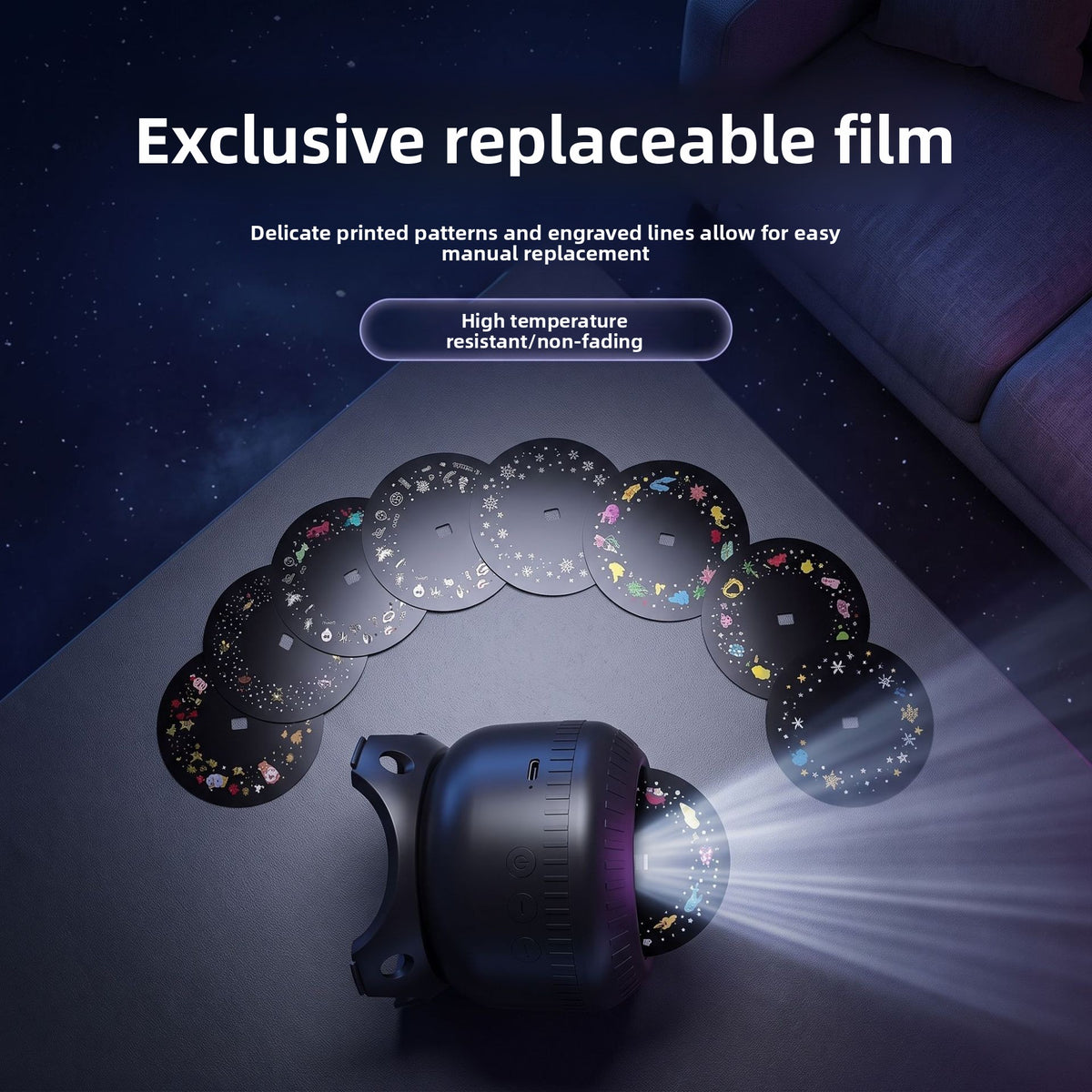 Rotating starry sky projector